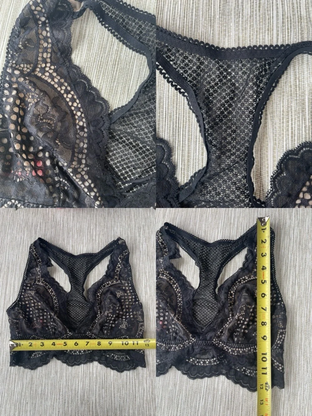 3 La Senza Lace Bralettes in Black and Cream - Women  Intimates  Size Small - Picture 5 of 13